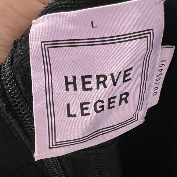 Herve Leger Black Cap Sleeve Mini Bandage Dress - Picture 3 of 7